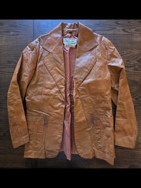 Men's Vintage CHESS KING Leather Blazer Jacket